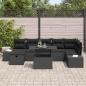 Preview: 8-teilige Garten Sofa Garnitur mit Kissen Schwarz Poly Rattan