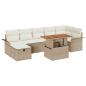 Preview: 8-teiliges Garten-Sofaset mit Kissen Beige Poly Rattan