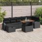 Preview: ARDEBO.de - Gartensofa-set 8 Stk. Schwarz Poly-Rattan