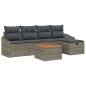 Preview: 6-teiliges Garten Sofaset mit Kissen Grau Poly Rattan