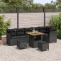 Preview: ARDEBO.de - Gartensofa-set 9 stk. Schwarz Poly-Rattan