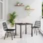 Preview: ARDEBO.de - 3-teiliges Garten-Essset Schwarz Poly Rattan