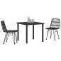 Preview: 3-teiliges Garten-Essset Schwarz Poly Rattan