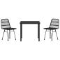 Preview: 3-teiliges Garten-Essset Schwarz Poly Rattan