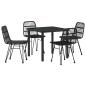 Preview: 5-teiliges Garten Dining-Set Schwarz Poly Rattan