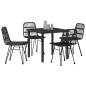 Preview: 5-teiliges Garten Dining-Set Schwarz Poly Rattan