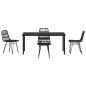 Preview: 5-teiliges Garten-Esstischset schwarz Poly-Rattan