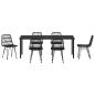 Preview: ARDEBO.de - 7-teiliges Garten-Ess-Set Schwarz Poly Rattan