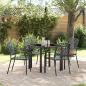 Preview: ARDEBO.de - 5-teilige Garten Essgruppe Anthrazit Stahl