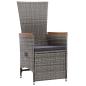 Preview: 5-teiliges Garten-Dining-Set mit Kissen Grau Poly Rattan