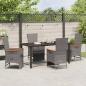 Preview: 5-teiliges Gartendinner-Set mit Kissen Grau Poly Rattan