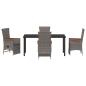 Preview: 5-teiliges Gartendinner-Set mit Kissen Grau Poly Rattan