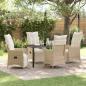 Preview: ARDEBO.de - 5-teiliges Garten-Dining-Set mit Kissen Beige Poly-Rattan