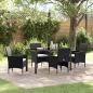 Preview: ARDEBO.de - 5-teiliges Garten-Essgruppen-Set Schwarz Poly-Rattan
