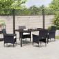 Preview: 5-teiliges Garten-Essgruppen-Set Schwarz Poly-Rattan
