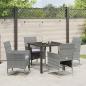 Preview: 5-teiliges Garten-Essset Grau Poly-Rattan