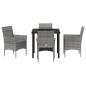 Preview: 5-teiliges Garten-Essset Grau Poly-Rattan