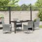 Preview: 5-teiliges Garten-Essset Grau Poly-Rattan