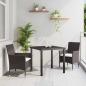 Preview: ARDEBO.de - 3-teiliges Garten Esszimmer Set Braun Poly-Rattan