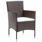 Preview: 3-teiliges Garten Esszimmer Set Braun Poly-Rattan