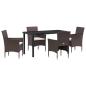 Preview: 5-teiliges Garten-Ess-Set Braun Poly-Rattan