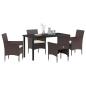 Preview: 5-teiliges Garten-Ess-Set Braun Poly-Rattan