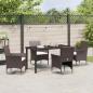 Preview: 5-teiliges Garten-Ess-Set Braun Poly-Rattan
