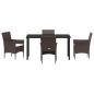 Preview: 5-teiliges Garten-Ess-Set Braun Poly-Rattan