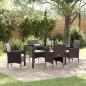 Preview: ARDEBO.de - 5-teiliges Garten-Ess-Set Braun Poly-Rattan