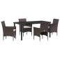 Preview: 5-teiliges Garten-Ess-Set Braun Poly-Rattan