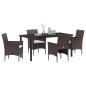 Preview: 5-teiliges Garten-Ess-Set Braun Poly-Rattan