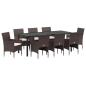 Preview: ARDEBO.de - 9-teiliges Garten-Essset Braun Poly-Rattan
