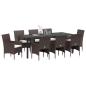 Preview: 9-teiliges Garten-Essset Braun Poly-Rattan