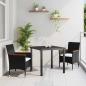 Preview: ARDEBO.de - 3-teiliges Gartenessset aus schwarzem Poly-Rattan