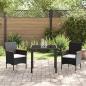 Preview: 3-teiliges Gartenessset aus schwarzem Poly-Rattan
