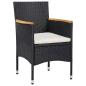 Preview: 3-teiliges Gartenessset aus schwarzem Poly-Rattan