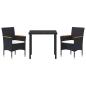 Preview: 3-teiliges Gartenessset aus schwarzem Poly-Rattan