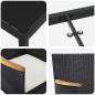Preview: 3-teiliges Gartenessset aus schwarzem Poly-Rattan