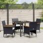 Preview: 5-teiliges Garten-Essset Schwarz Poly Rattan