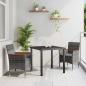Preview: ARDEBO.de - 3-teiliges Garten-Essgruppen-Set Graues Poly-Rattan