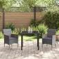 Preview: 3-teiliges Garten-Essgruppen-Set Graues Poly-Rattan