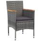 Preview: 3-teiliges Garten-Essgruppen-Set Graues Poly-Rattan