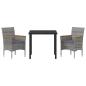 Preview: 3-teiliges Garten-Essgruppen-Set Graues Poly-Rattan