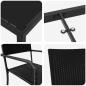 Preview: 5-teiliges Garten Essset Schwarz Poly Rattan