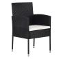 Preview: 7-teiliges Garten-Dining-Set mit Kissen Schwarz Poly-Rattan