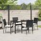 Preview: 5-teiliges Garten-Ess-Set mit Kissen Schwarz Poly-Rattan