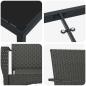 Preview: 5-teiliges Garten-Ess-Set mit Kissen Schwarz Poly-Rattan