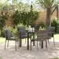 Preview: ARDEBO.de - 5-teiliges Garten-Essset mit Polstern Grau Poly Rattan