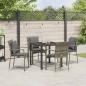 Preview: 5-teiliges Garten-Essset mit Polstern Grau Poly Rattan