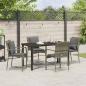 Preview: 5-teilige Garten-Essgruppe mit Kissen Grau Poly Rattan